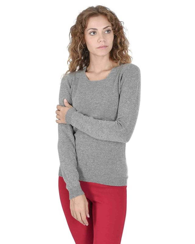 Crown of Edinburgh Cashmere Women's Premium Cashmere V-Neck Sweater in Taupe - 40 EU