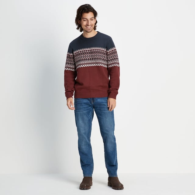 Waylon Mens Chunky Jumper Port/Dark Indigo