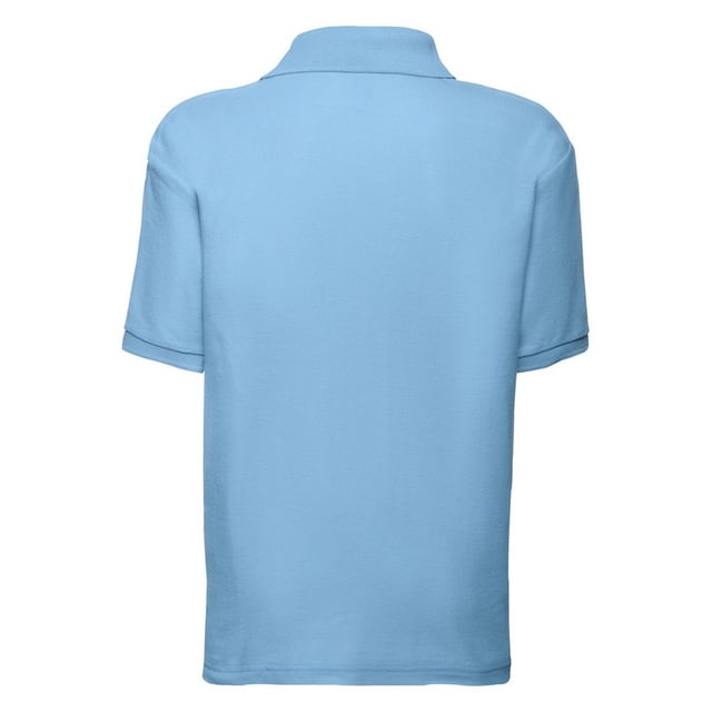 Pack of 2. Guaranteed to perform at 60 degree wash. Childrens easy care, easy wear pique polo. Ideal for schoolwear. Two self coloured button fused placket and spare button. 1x1 rib knit collar and cuffs. Taped neckline for added comfort. Reinforced shoulder seams with single needle stitching. Also available in mens sizes, code 63402. and ladies sizes, code 63212. Weight: 170-180g/m². Fabric: 65% Polyester, 35% Cotton blend. 3-4 (22-24: To Fit (ins)). 5-6 (26-28: To Fit (ins)). 7-8 (30: To Fit (ins)). 9-11 (32: To Fit (ins)). 12-13 (34: To Fit (ins)). 14-15 (36: To Fit (ins)). FRUIT OF THE LOOM - a brand steeped in tradition, offering a comprehensive range of garments.