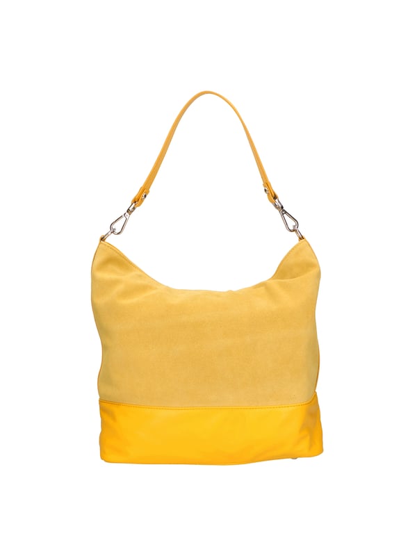 Bolso bandolera de mujer de dos compartimentos en piel serraje más salvaje, con bandolera extraíble. Producto artesanal italiano. Hecho en Italia