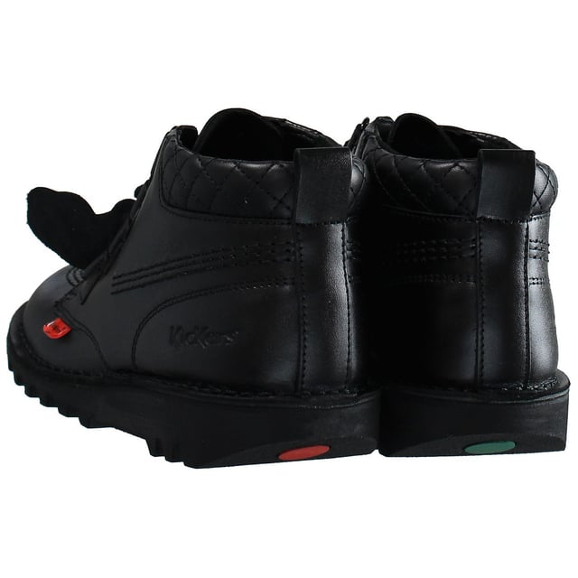 Patadas de colchas medias Lace-up Boots de cuero suave de cuero liso 1_15847