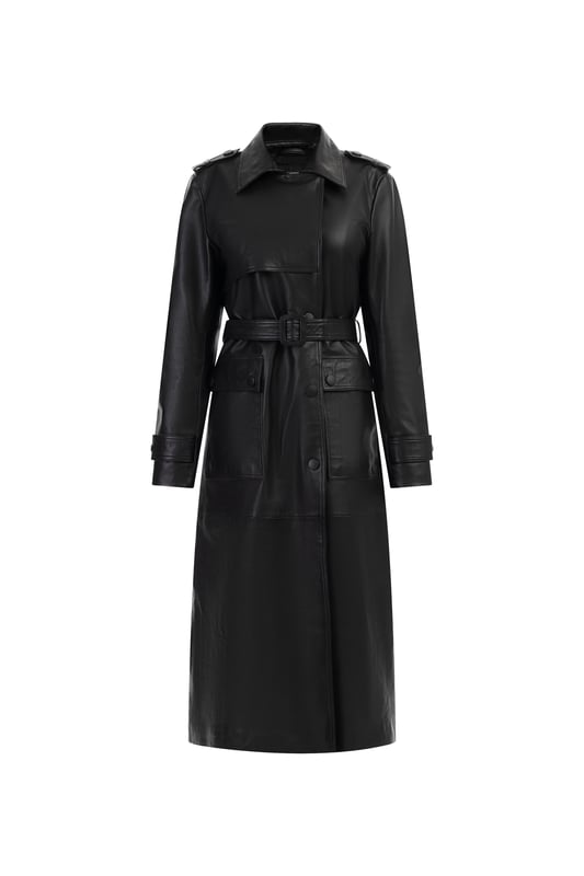 De leren jas van DreiMaster Vintage is ontworpen in trench-stijl en heeft een bijzonder elegante rock-chique uitstraling. Het lang gesneden model met tailleriem van hetzelfde materiaal is gemaakt van zacht lamsleer, waarbij de schouderbanden, omslagkraag en grote opgestikte klepzakken voor modieuze accenten zorgen.  Jas