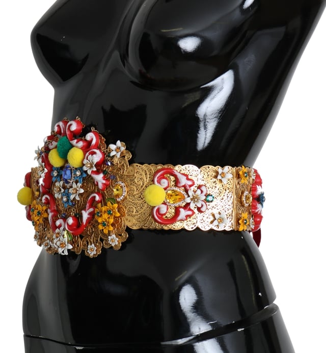 Brand: DOLCE & GABBANA
  Model: Crystal Waist belt
  Color: Gold multicolor
  Made in Italy
  Exclusive and high craftsmanship
  Material: Nylon
Material: Nylon