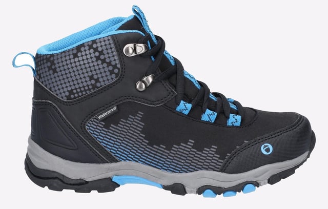 Children's hiking boot ideal for trail and hill walking. Designed with a waterproof membrane with lightweight and breathable, water-resistant Softshell(TM) upper.
- Front and rear pull loops allow for easy fitting and speed hooks for an easy-off.- Children's hiking boot ideal for trail and hill walking- Lightweight and breathable water-resistant Softshell(TM) upper- Internal waterproofing membrane- Moisture wicking textile mesh lining- Gusseted flexible tongue with alignment loops- Front and rear pull loops for correct fitting- Full lace front with cord lacing- Easy-off speed lacing hooks- Removable lightly cushioned EVA foam foot bed- Lightweight and flexible TR sole unit