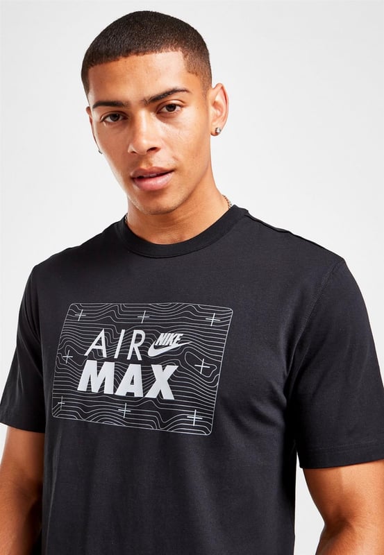 Nike Air Max kortärmad t-shirt för män, svart, S : : Mode