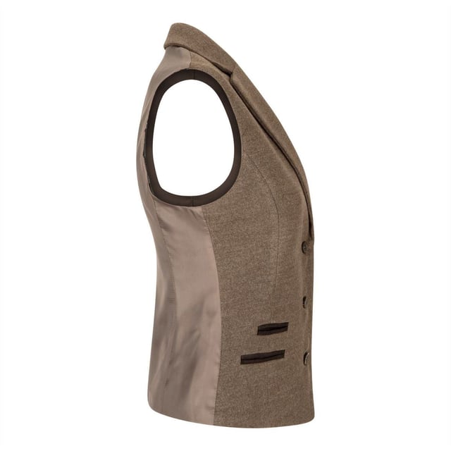 Meticulously crafted to maximise form and function, this women's tweed wool waistcoat is a contemporary spin on a timeless retro classic. With a shaped, tailored design, this waistcoat is made from premium wool with a herringbone pattern and is a perfect accompaniment to formal or casual outfits. Look your best in this timeless classic with this tweed waistcoat that will be a staple of your wardrobe for years to come.