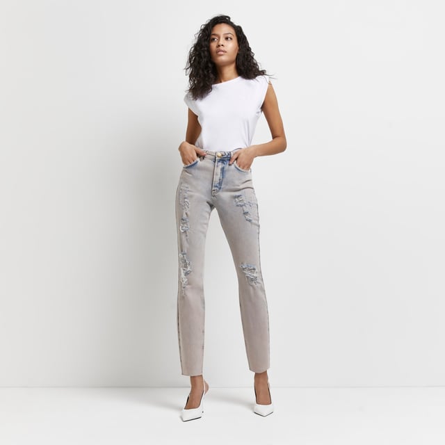 River island sale frayed hem jeans