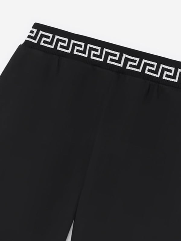 Versace envision bold, innovative abstracts in their beautifully crafted aesthetics. These boys shorts encapsulate the Italian label's passion for daring and unparalleled technology. Envisioned in soft cotton. They showcase the embroidered Medusa in white on the front with white stripes. The sophisticated pair are complete with an elasticated jacquard waistband and brand signature Greca motif.‚ Made in Italy‚ Machine Wash 30*C‚ 100% Cotton
