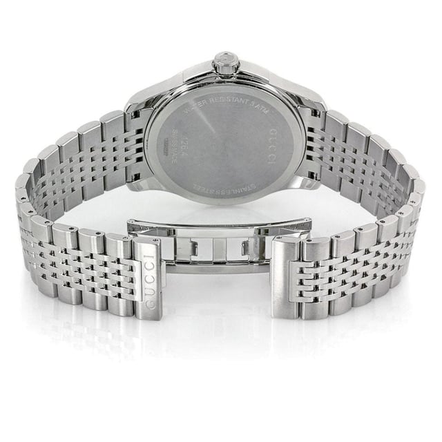 The latest addition to the Gucci’s G-Timeless collection looks the heavens for inspiration, the mother-of-pearl dial giving the impression of a cloudy sky and the markers replaced with stars and winged creatures. Set in a sleek stainless steel case with a mesh bracelet, the YA1264040 watch will bring an ethereal touch to your wrist this season. Gucci stainless steel, mother-of-pearl and mesh watchRef: YA1264040Stainless steel case, mother-of-pearl dial, star bee and heart markers, mesh strapWater resistance: 30MSwiss Made