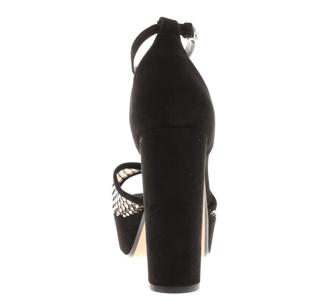 Zapatos de Tacón para Mujeres Ted Baker Bexins de Ante con Plataforma y Tacón Cuadrado Abierto Negro. Parte Superior de Ante. Forro de PU. Suela Sintética. Calzado de Tacón.