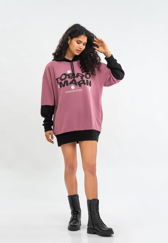 Tom Barron Damen-Kapuzenkleid – Logo-Rückseite in Oversize