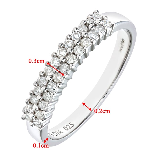 Oro blanco de 9 quilates (375): 2,3 g; # Diamante: 0.25ct