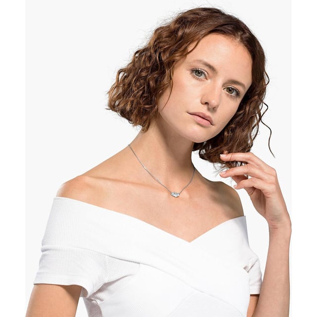 This dazzling Necklace for Women from Swarovski is the perfect gift to spoil yourself or a loved one. The Necklace is made out of Base Metal, colored Silver at Length: 38 cm weighing in at  grams. The Swarovski 'Attract Soul' Women's Base Metal Necklace - Silver 5517117 is delivered in a stunning gift box and carries a two year warranty.