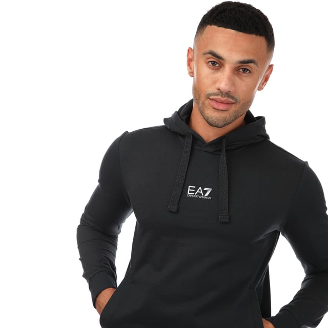 Men s Emporio Armani EA7 Core ID Cotton Hooded Tracksuit in Navy