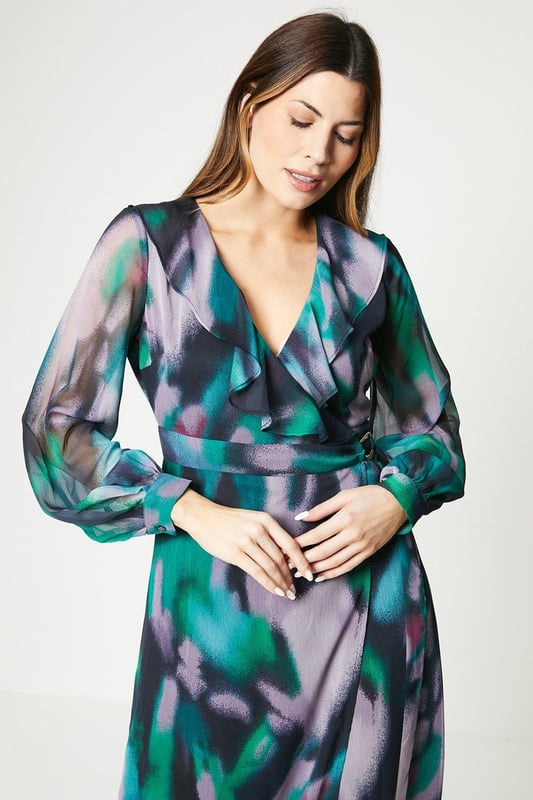 Wallis green wrap dress outlet