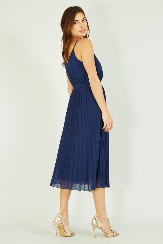 Pleated strappy dress online