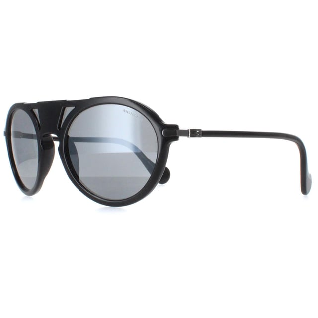 Moncler Round Mens Black Grey Mirror ML0053  Sunglasses boast a sleek and sophisticated design that effortlessly elevates any look. The lightweight acetate frame offers durability and comfort, while the lenses provide optimal clarity and protection against harmful UV rays.