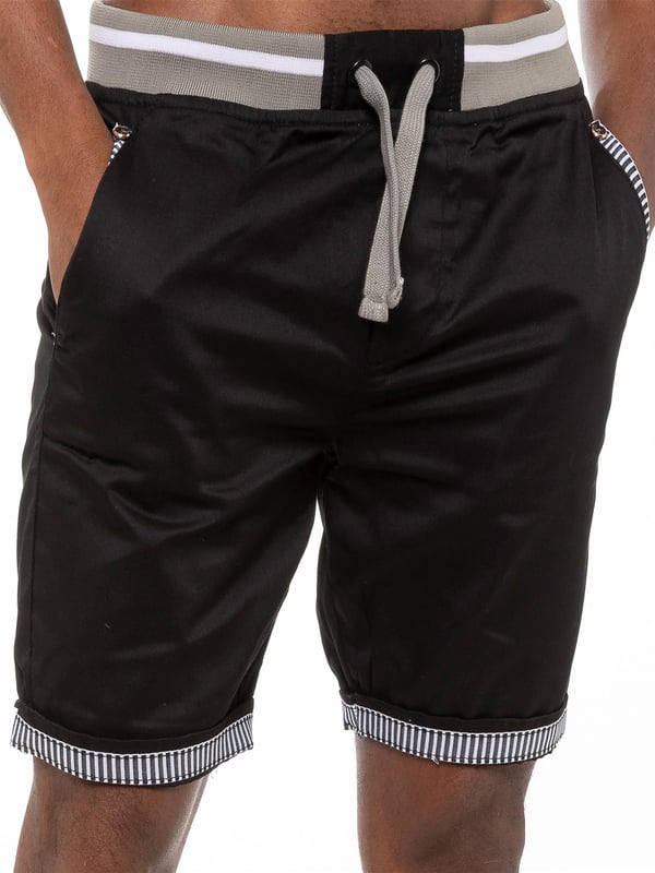 Kruze By Enzo Mens Elasticated Waist Shorts Black