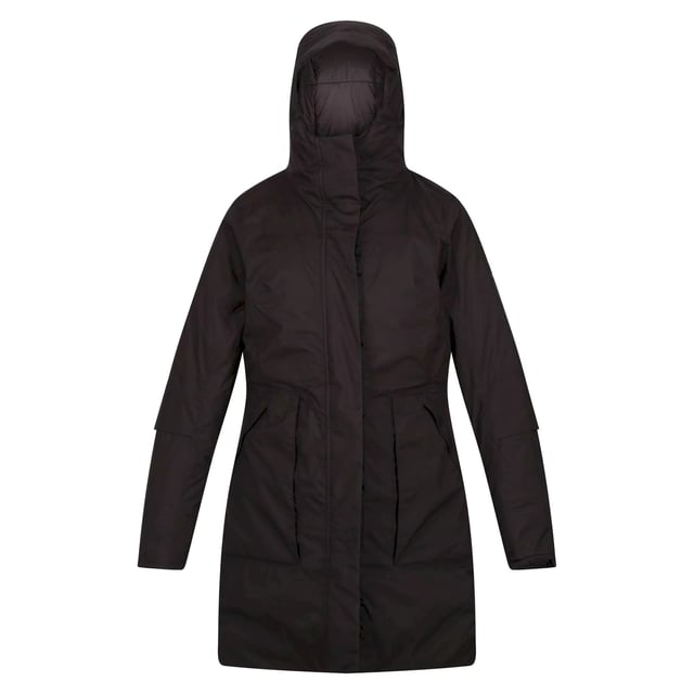Material: 100% Polyester. Filling: Feather-Free. Lining: Polyamide, Quilted. Fabric: Stretch. Design: Logo, Plain. Fabric Technology: Breathable, DWR Finish, Heavyweight, High Warmth, Isotex 8000, Waterproof, Windproof. Insulated, Taped Seams. Neckline: Hooded, Zip Neck. Cuff: Inner Ribbed. Sleeve-Type: Long-Sleeved. Hood Features: Concealed Toggle Adjuster, Grown On Hood. Length: Hip Length. Pockets: 2 Patch Pockets. Fastening: Full Zip, Stud. 8000g/m¬≤/24hrs. Sustainability: 0% Animal Ingredients, Cruelty Free, Made from Recycled Materials. Waistline: Adjustable, Drawcord.
