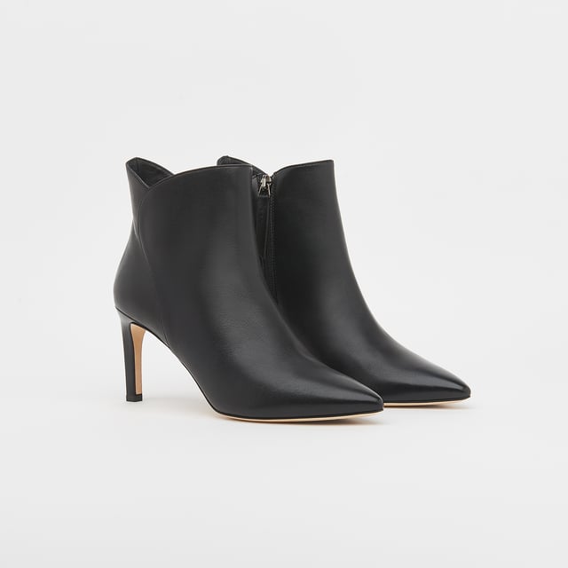 LK Bennett MAJA ankle boots, Black A sharp and sexy ankle boot, Maja is back this winter in classic black. Crafted in Spain from beautifully-soft nappa leather, Maja has a pointed toe, a shapely cut over the ankle and a stiletto heel. Looking as good with tailoring as with more relaxed, feminine pieces, its an L.K.Bennett favourite.