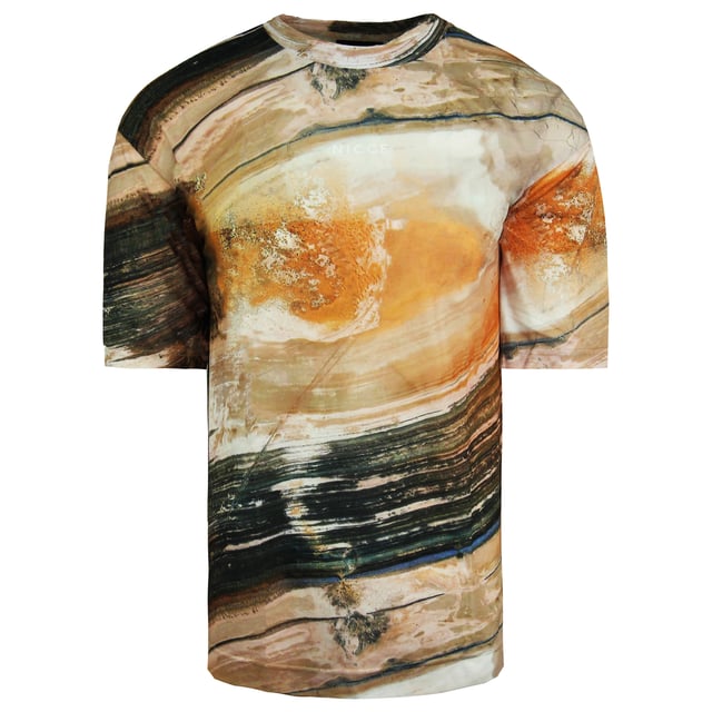Nicce Short Sleeve Round Neck Mens Aerial Overize T-Shirt 211 1 09 13 0346