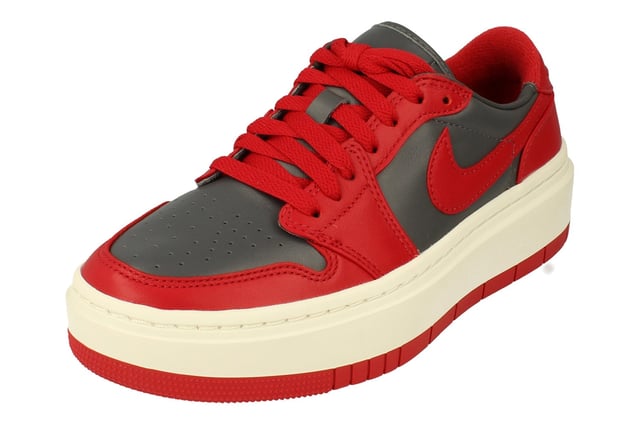 Nike Air Jordan 1 Elevate Low Womens Grey Trainers Nike Air Jordan 1 Elevate Low Womens Trainers Dh7004 - Dark Grey Varsity Sail Red 006