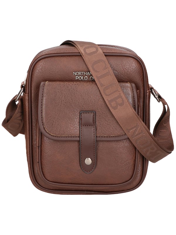 Northampton polo club Einzelfächer PU Leder -Messenger -Umhängetasche. Veganer Produkt.