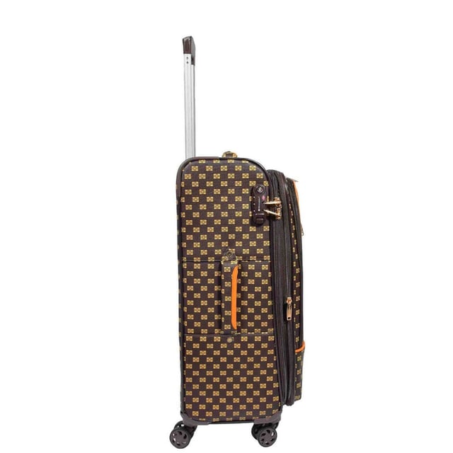 Elevate your travel experience with this Strong Soft Shell Durable Cabin Suitcases. This comprehensive collection includes a cabin suitcase, two check-in suitcases, delivering unparalleled convenience and style for your journeys.

Design Features:

Cabin suitcase designed to comply with airline regulations.
Check-in suitcases offer generous storage space, expandable by 5 cm for added flexibility.
Waterproof and durable PVC material for longevity and weather resistance.
360 rotating double wheels ensure effortless maneuverability.
TSA code lock guarantees security and peace of mind.
Crafted to withstand the test of time, this set embodies durability and elegance.
Seamlessly glide through airports and streets with the 360 rotating double wheels.
From the convenience of expandable storage to the assurance of the TSA lock, every detail is designed to enhance your travel experience. Travel smart, travel stylishly with Infinity.

MEASUREMNTS:

Cabin Suitcase: H: 55 (with wheels) / H: 48 (without wheels) x L: 37 x W: 21 cm, 2.7kg
Medium Suitcase: H: 68 (with wheels) / H: 61 (without wheels) x L: 44 x W: 29/34 cm, 3.8kg
Large Suitcase: H: 79 (with wheels) / H: 72 (without wheels) x L: 49 x W: 32/37 cm, 4.5kg.  - NOTE : Please select preferred size. Sizes sold individually, not in sets.