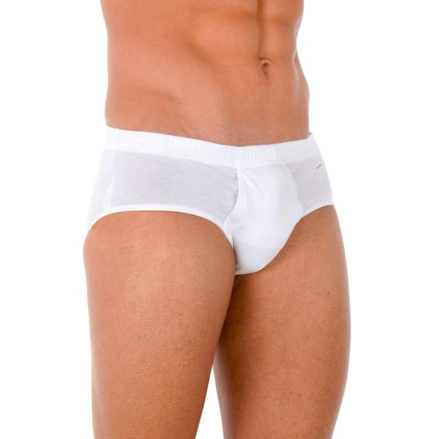 Men's open slip.
 Elastic rubber waistband.
 Detail of the brand name on the side.
 Breathable fabric.
 Adaptable cotton.
 Anatomical front with side opening, with the ability to hold without squeezing.
 Composition: 100% cotton
 Care:
Hand wash at max temperature. 40º.
 Do not use bleach.
 It does not allow the use of a dryer.
 Iron at max temperature. 130º.
 Do not dry clean.