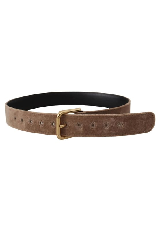 Cinturon de terciopelo autentico de Dolce & Gabbana.
  Hebilla con el logotipo grabado.
  Material de terciopelo de alta calidad.
  Color marron claro.
  Fabricado en Italia.
  Ancho: 3 cm.
  Apto para mujeres.