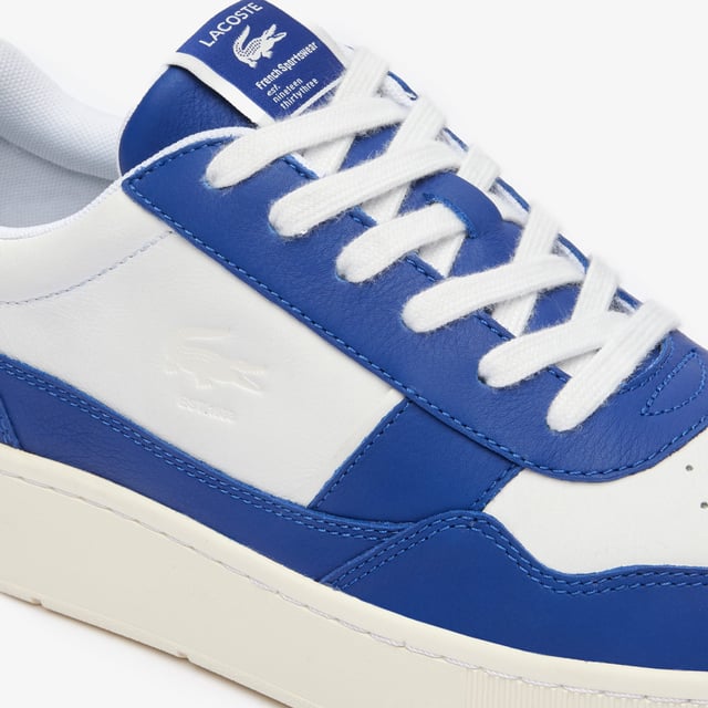 • Court sneakers • Premium leather upper • Suede heel tab • Mesh lining • Vintage cotton laces • Embossed vintage crocodile details • Rear TPU piece with Lacoste branding • Smooth rubber outsole.