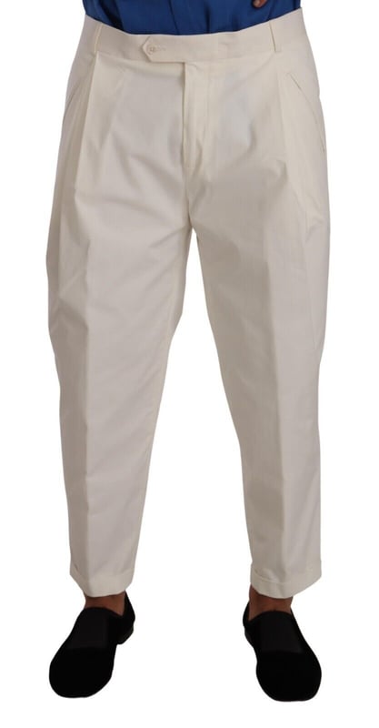 Pantalones para hombre 100% auténticos Dolce & Gabbana  
  Confeccionados en algodón elástico  
  Cierre con cremallera y botón  
  Corte regular  
  Hecho en Italia  
  Detalles con logo  
  Material: 97% algodón, 3% elastano  