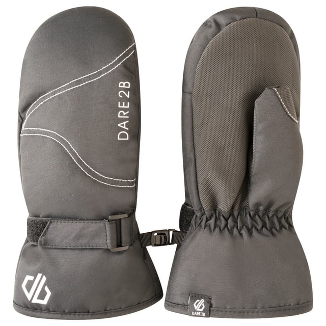 Polyester fabric with waterproof insert. Water repellent finish. High loft polyester insulation - 60gsm. Warm scrim lining. Textured gripped palm. Elasticated wrist. Adjustable cuffs. Secure clip attachment.