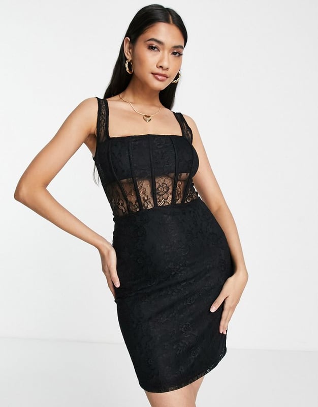 Topshop lace top bodycon dress