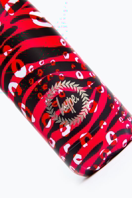 Keeping you hydrated, in style. Meet the HYPE. pink & black zebra metal reusable bottle, perfect for when you're on the go. Designed in Aluminium to ensure your water stays ice-cold and for chillier days, keeping your oat milk latte warm for longer. Why not grab one of our lunch bags or backpacks with a bottle holder to complete the look, we suggest grabbing the matching set.