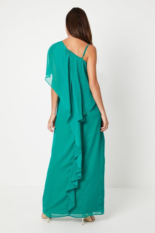 Chiffon cape detail maxi dress sales