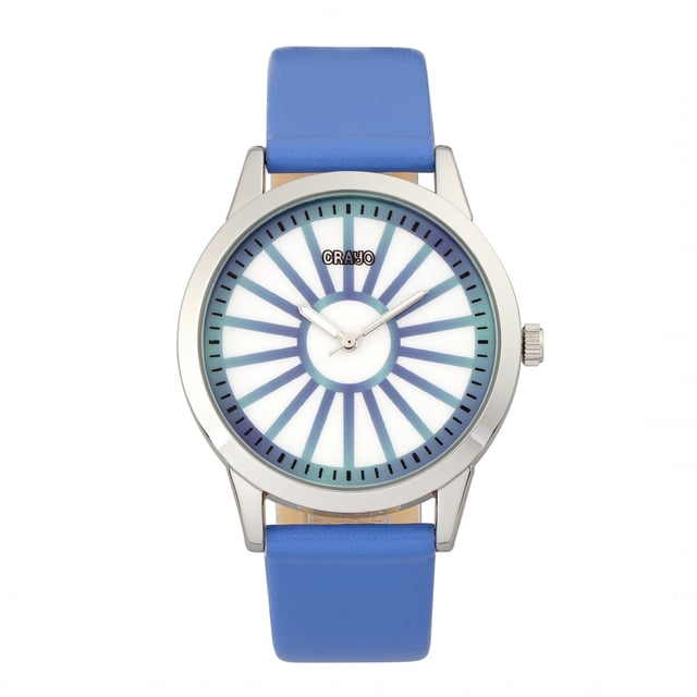 Polished Alloy Case; Japanese Quartz Movement; Non-Glare Scratch-Resistant Mineral Crystal; Logo-Engraved Stainless Steel Caseback; Leatherette Strap; Logo-Engraved Stainless Steel Clasp; 41mm Case Diameter; 3ATM Water Resistance;