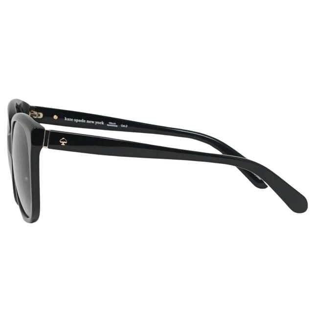Kate Spade Bayleigh 0807 00 Black Sunglasses. Protect your eyes from the sun in style! The Kate Spade Bayleigh 0807 00 Sunglass provide 100% protection against UVA and UVB sunlight, and come with a branded sunglasses case and cleaning cloth. Look good and stay safe with these high-quality sunglasses.. Black Sunglass, Nose Bridge Width = 18mm, Lens Width = 55mm, Arm Length = 135mm. Branded Sunglasses Case and Cleaning Cloth Included. 100% Protection Against UVA &amp; UVB Sunlight and Conform to British Standard EN 1836:2005, Sunglasses, Sunglasses Case, Cleaning Cloth and Care Instructions all Included. Kate Spade Bayleigh 0807 00 Sunglass
