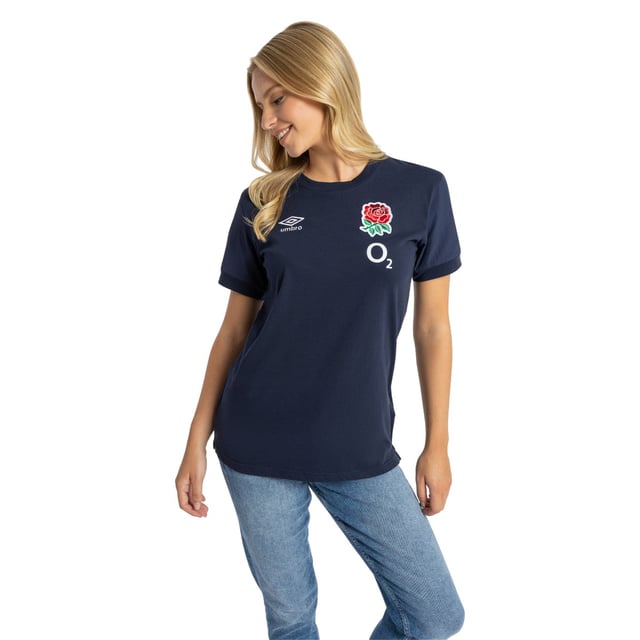 Umbro Womens/Ladies 23/24 England Rugby TShirt (Navy Blazer)