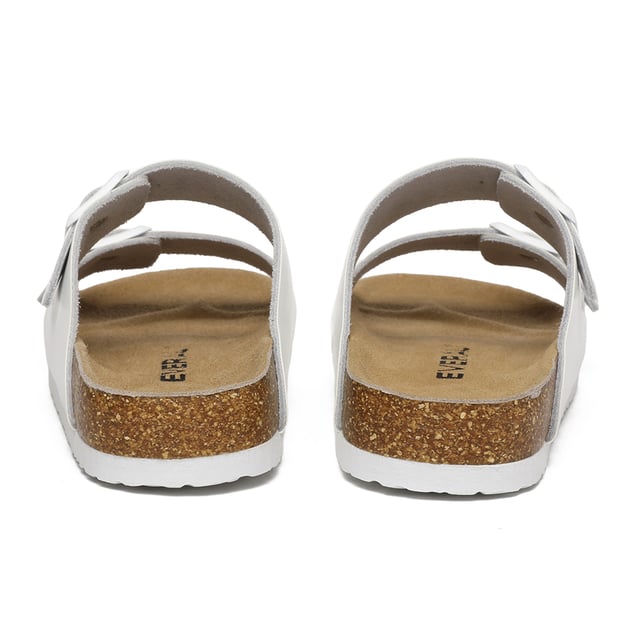Toss your beach bag over your shoulder and slide into our Mallard Slides for all-day comfort. With their double straps, your feet will stay happy from sunrise to sunset. Plus, these shoes come packed with extra comfort and safety features, including adjustable buckle straps, a cushioned cork sole, and a waffle-like pattern for enhanced grip on wet surfaces.

Product No. EAU5001

Description: - Leather Upper - Cowhide Midsole - EVA Sole