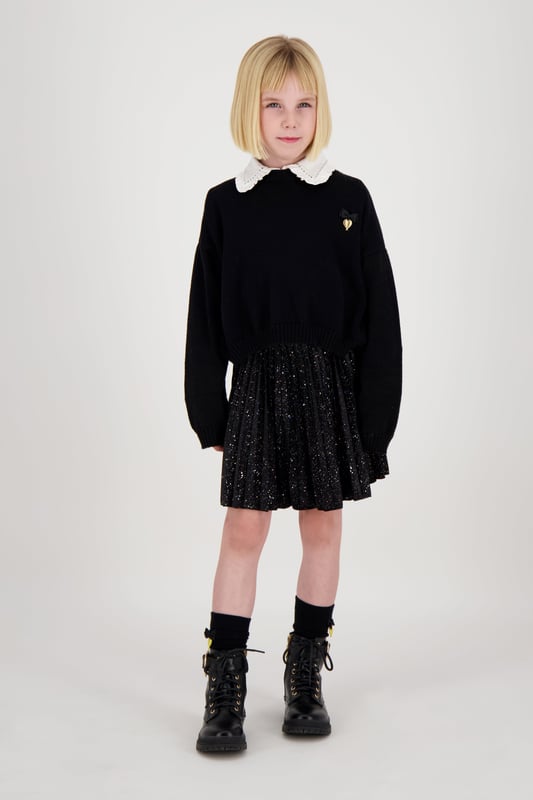 Angel's Face depict mesmeric high quality in their beautifully crafted designs. This Sheila crochet jumper is reflective of the label's preference for bohemian styles with quirky, innovative twists. Depicted with iridescent crystal wings and the brand's signature bow and heart charm. 50% Viscose 28% Polyester 22% Polyamide Machine Wash At 30*Angel‚ Face : Girl‚ Height  3-4Y: 40" / 104cm 4-5Y: 43" / 110cm 5-6Y: 45" / 116m 6-7Y: 48" / 122cm 8-9Y: 52" / 134cm 10-11Y: 57" / 146cm 12-13Y: 62" / 158cm