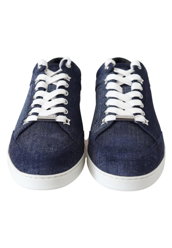 Gorgeous brand new with tags dustbag and shoe box
  100% Authentic Jimmy Choo Sneakers
  Model: ‘Miami odps’ Denim Printed Suede Sneakers
  Closure Style: Slip-on
  Color: Blue
  Material: Denim
