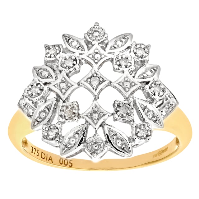 9K (375) Yellow Gold: 1.6gr; # Diamond: 0.05ct