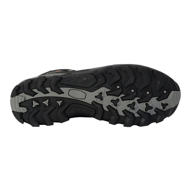 Regatta - Herren Wanderstiefel "Samaris III" (Schwarz/Graphit-Schwarz) Obermaterial: langlebig, Polyester, PU (Polyurethan), Synthetischer Stoff. Marke: Regatta. Einlegesohle: TECFOAM. Mittelsohle: EVA (Ethyl-Vinylacetat), Leicht, Stoßdämpfend. Laufsohle: Gummi, Traktionsgriff. Ösen: 8. Gewebetechnik: Atmungsaktiv, Strapazierfähig, Isotex, wasserabweisend, Wasserbeständig, Wasserfest. Abriebfest, gepolstert, Flexibel, Fersenstoßdämpfer, Geformter Kragen, Anziehlasche, Scheuerschutz, Zehenschutzkappe. Absatz: Flacher Absatz. Knöchelhoch. Design: Kontrast Detail, Logo, Aufschrift. Zehenstil: Rund. Ghillie-Schnürung.