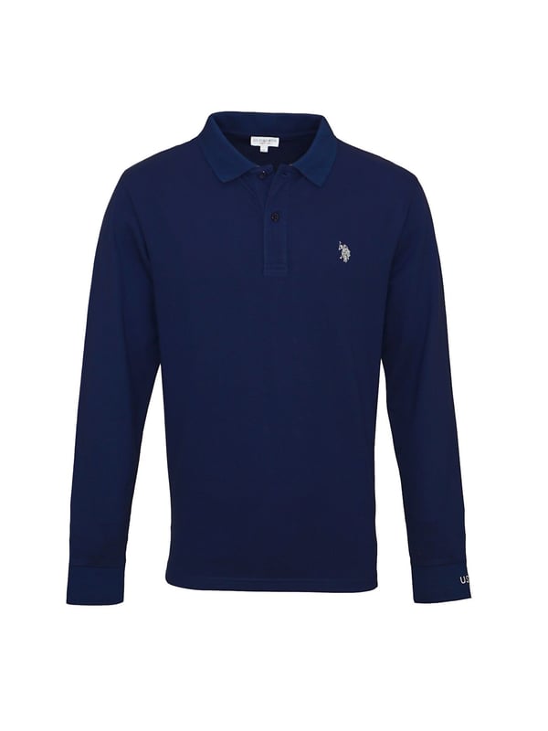 Einfarbiges Langarmpolo für Herren der Marke U.S.Polo Assn.