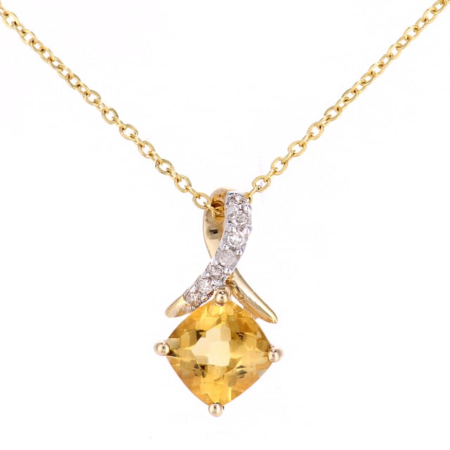 9K (375) Yellow Gold: 0.99gr; # Diamond: 0.02ct; # Citrine: 0.51ct; # Dimension: 46cm x 1.2cm x 0.7cm