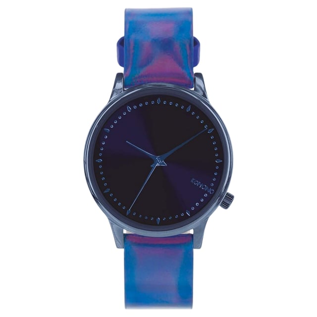 Komono KOM-W2801 - Damenuhr Quarz aus Edelstahl• Material: Edelstahl• Glas: Mineral• Armband: Leder• Farbe: Blau• Wasserbeständigkeit: 30 m (3 ATM)• Gehäusegröße: 36 mm