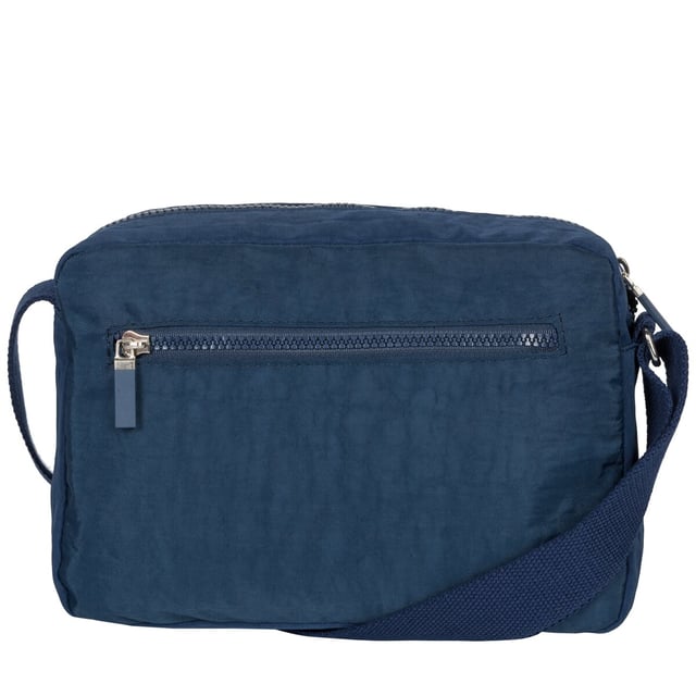 This practical everyday bag is heavy on features and light in weight, with two main zip compartments and a hidden zip on the front flap as well as your main zipped compartment it is more than ideal for organising your valuables. This casual, compact design also features an adjustable cotton strap for all your comfort needs. This functional fun design is stylish and spacious for all your travelling needs, from the supermarket to a Saturday hike. Features: , Artsac rubberised patch logo, Two main zip compartments, Adjustable strap, Concealed front zip section, Front flap-over with 2 zip pockets, Internal zip and slip pocket, External zip pocket on the back Style Ref: 50460 NAVY