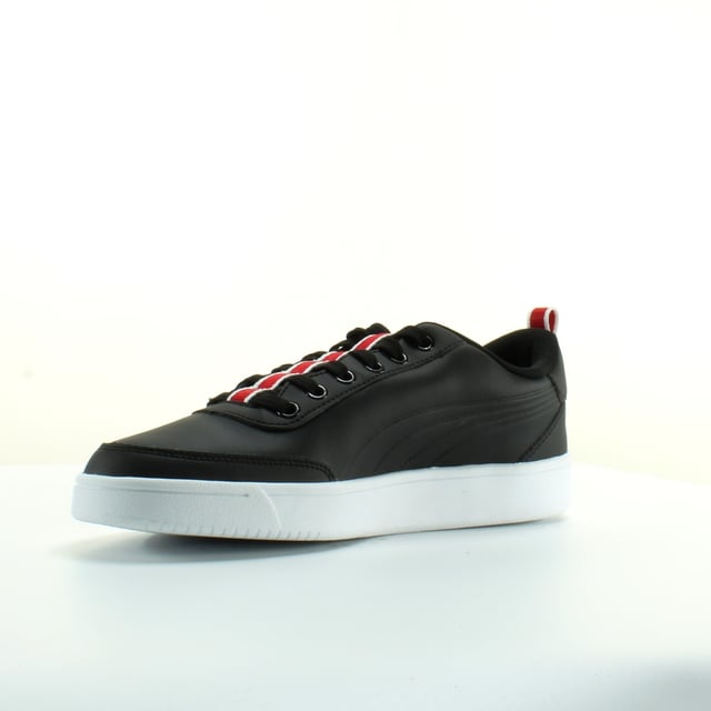 Puma Court Breaker Black Leather Mens Lace Up Trainers 366817 02