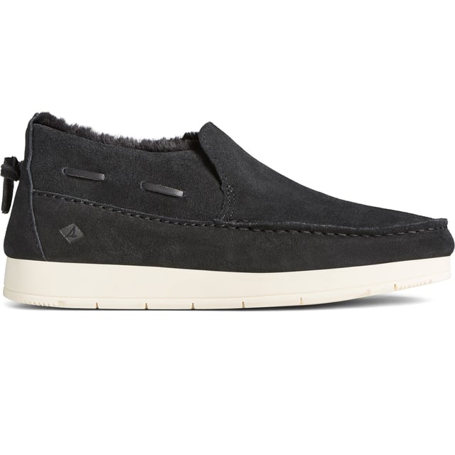 Our new indoor/outdoor shoe with water-resistant suede uppers is destined to become your seasonal favorite. Pairs well with almost anything, from pajama pants to chinos.
